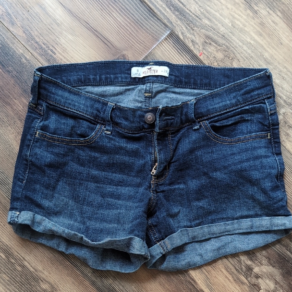 Hollister Women's Dark Blue Jean Shorts